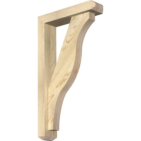 Ekena Millwork Funston Craftsman Rough Sawn Bracket w/ Offset Brace, Douglas Fir, 4"W x 16"D x 28"H BKT0402X16X28FST04RDF - main